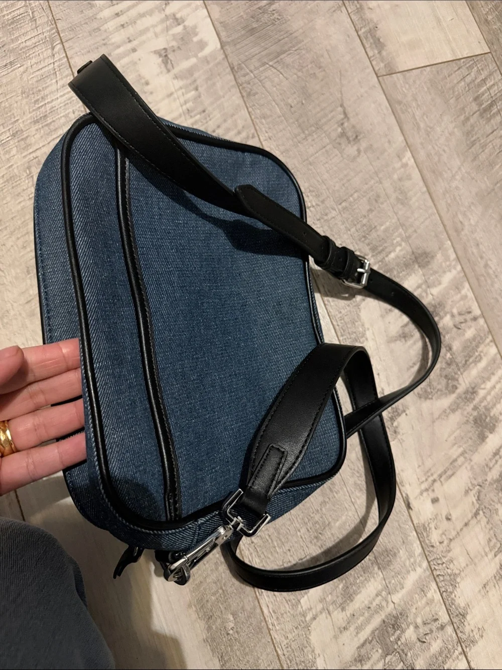 Calvin Klein Black and Navy Crossbody Messenger Bag